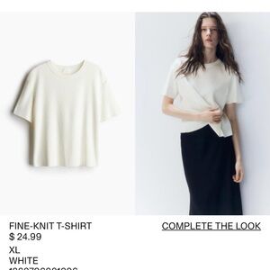 Elegant White Fine-Knit T-Shirt